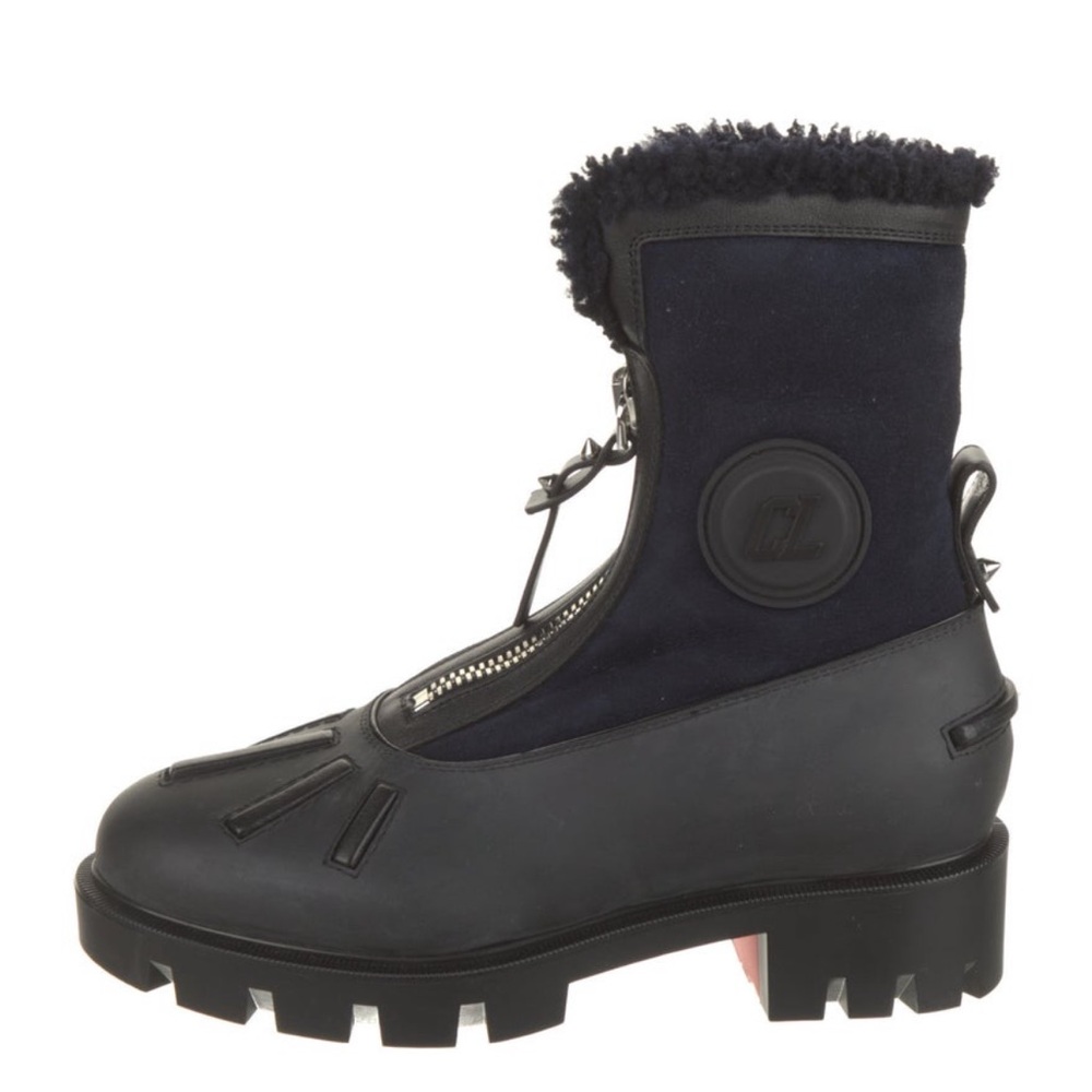 Christian Louboutin Rubber and Suede Winter Boots